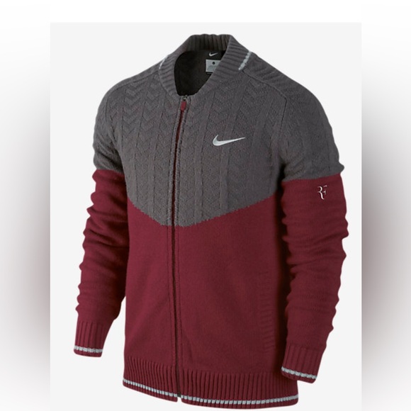 Nike Roger Federer Men’s XXL Knit Wool Blend 2014 Finals Zip Up Cardigan Sweater
